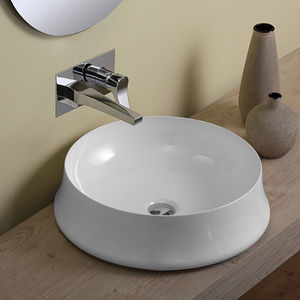 countertop washbasin / round / ceramic / contemporary