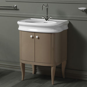 free-standing washbasin cabinet / wooden / traditional