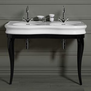 wall-mounted washbasin cabinet / wooden / contemporary