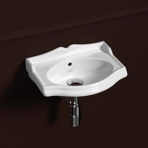 wall-mounted washbasin / ceramic / contemporary