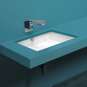undercounter washbasin / rectangular / ceramic / contemporary