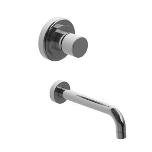 washbasin mixer tap / wall-mounted / chromed metal / bronze