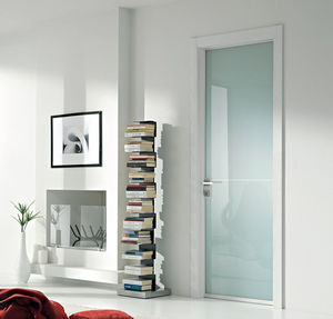 indoor door / swing / wooden / glazed
