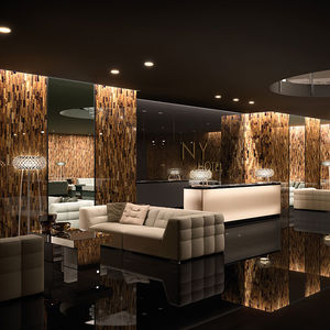 porcelain stoneware decorative panel / wall-mounted / for interior / high-gloss