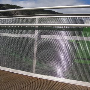 metal railing / with bars / outdoor / for patios
