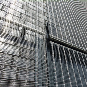 mesh cladding / stainless steel / textured / translucent