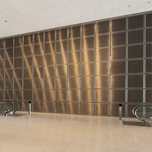 wall-mounted decorative panel / metal wire / stainless steel / metal look