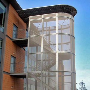 mesh cladding / stainless steel / textured / translucent