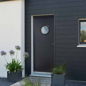 entry door / swing / steel / with round window