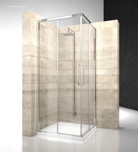 glass shower enclosure / corner / with sliding door