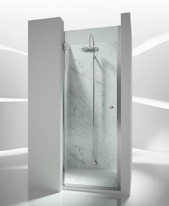glass shower cubicle / for alcoves / with pivot door
