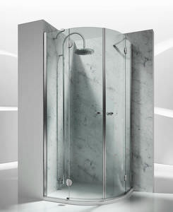 glass shower cubicle / rectangular / with pivot door