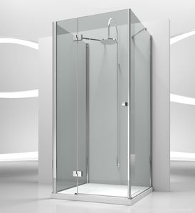 glass shower cubicle / rectangular / with pivot door