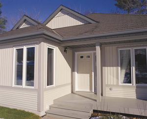 vinyl cladding / textured / strip / wood look