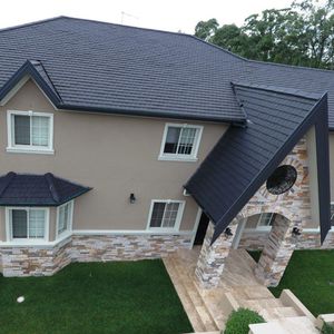 flat roof tile / clinker / red / brown