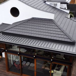 flat roof tile / clinker / red / brown