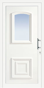 entry door / swing / PVC / thermally-insulated