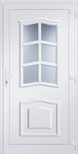 entry door / swing / PVC / thermally-insulated