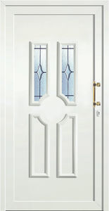 entry door / swing / PVC / thermally-insulated