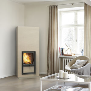 wood heating stove / contemporary / traditional / corner