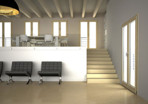 casement window / aluminum / double-glazed / thermal break