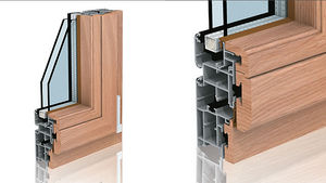 tilting window / wooden / aluminum / double-glazed