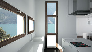 casement window / aluminum / double-glazed