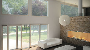 sliding patio door / wooden / aluminum / double-glazed
