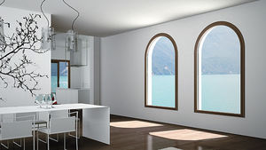 sliding window / wooden / aluminum / double-glazed