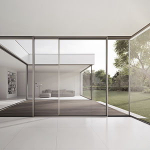 sliding patio door / aluminum / double-glazed / triple-glazed