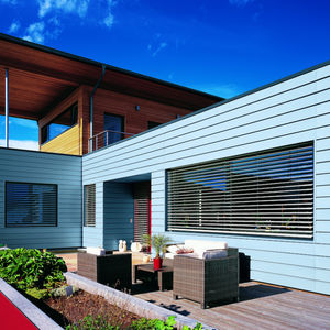 zinc cladding / ribbed / panel