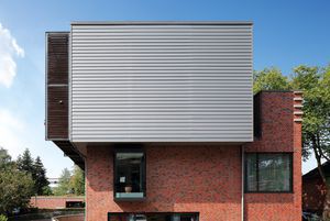 zinc cladding / ribbed / panel