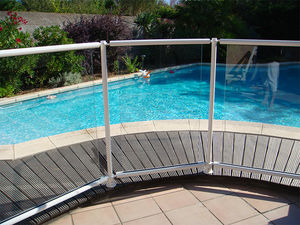 protective barrier / fixed / aluminum / pool