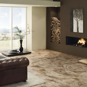 indoor tile / for floors / porcelain stoneware / polished