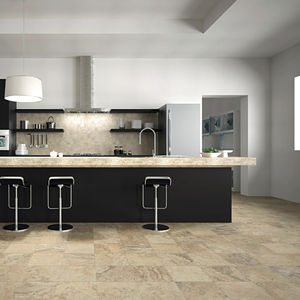 indoor tile / for floors / porcelain stoneware / stone look