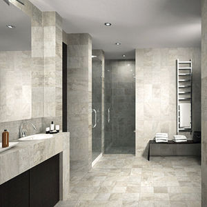 indoor tile / for floors / porcelain stoneware / stone look