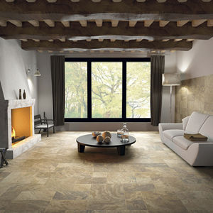 floor tile / porcelain stoneware / stone look / GreenGuard® certification