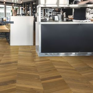engineered parquet floor / glued / oak / matte