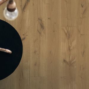 engineered parquet floor / glued / oak / brushed