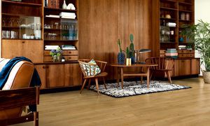 HDF laminate flooring / click-fit / wood look / commercial