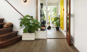 HDF laminate flooring / click-fit / wood look / commercial