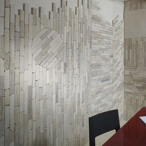 natural stone wall cladding panel / indoor