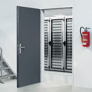 indoor door / swing / galvanized steel / security