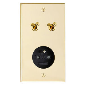 toggle switch / double / brass / contemporary