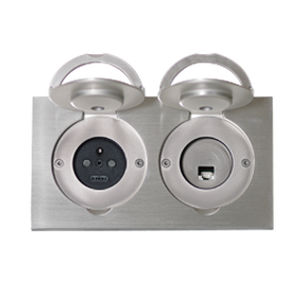 telephone socket / data / double / wall-mounted
