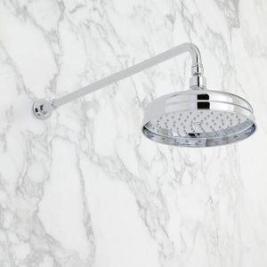 wall-mounted shower head / round / rain