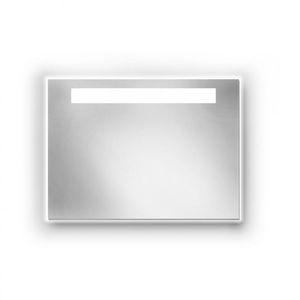 wall-mounted mirror / contemporary / rectangular / illuminated