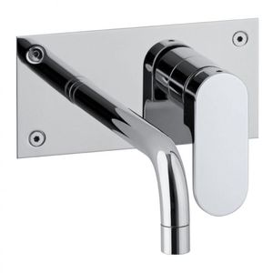 washbasin mixer tap / wall-mounted / metal / for bathrooms