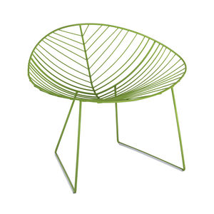 contemporary armchair / painted steel / sled base / GreenGuard® certification