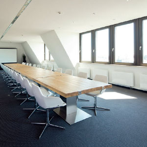 conference armchair / contemporary / fabric / leather